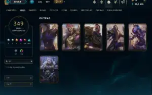 Prata 3 com TODOS os Champs e 349 Skins ( MID / ADC / JG )