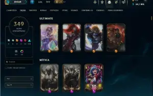 Prata 3 com TODOS os Champs e 349 Skins ( MID / ADC / JG )