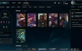 Conta lv 88, 20 skins, 30k+ de essencia, 53 campeões