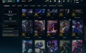 Bronze 4 com 35 Champs e 13 Skins + 2 Fragmentos