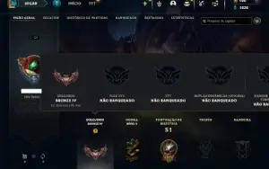 Bronze 4 com 35 Champs e 13 Skins + 2 Fragmentos