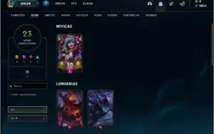 Conta prata 2 com 23 skins e 54 champs ( 3 vitoriosas )