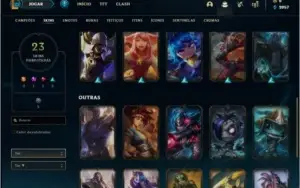 Conta prata 2 com 23 skins e 54 champs ( 3 vitoriosas )