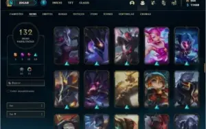 Conta diamante 1 com 155 champs e 132 skins + 1 Prestigio