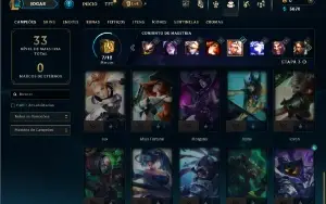 Diamante 4 com 30 Champs e 6 Skins