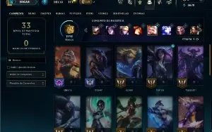 Diamante 4 com 30 Champs e 6 Skins