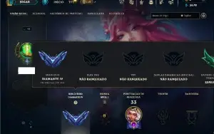 Diamante 4 com 30 Champs e 6 Skins