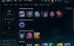 Diamante 4 com 30 Champs e 6 Skins