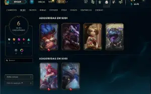 Diamante 4 com 30 Champs e 6 Skins