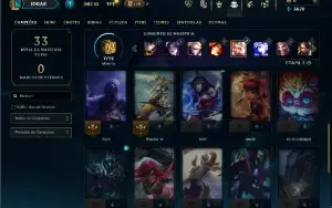 Diamante 4 com 30 Champs e 6 Skins