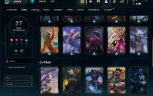 Ouro 3 com 60 Champs e 27 Skins