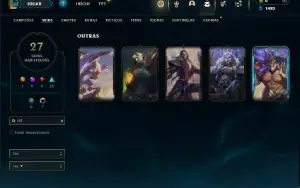 Ouro 3 com 60 Champs e 27 Skins