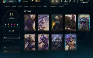 Unranked com 100 Champs e 39 Skins + 9 Vitoriosas
