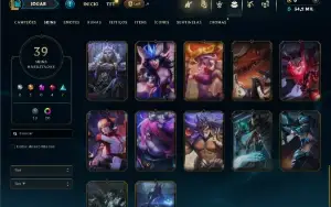 Unranked com 100 Champs e 39 Skins + 9 Vitoriosas