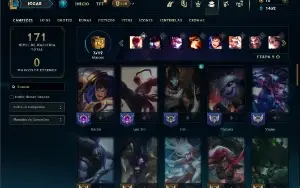 Ouro 4 com 60 Champs e 14 Skins