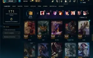 Ouro 4 com 60 Champs e 14 Skins