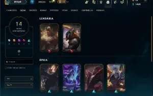 Ouro 4 com 60 Champs e 14 Skins