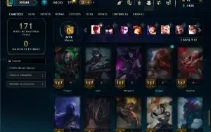 Ouro 4 com 60 Champs e 14 Skins