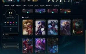 Ouro 4 com 60 Champs e 14 Skins