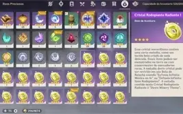 [AR58] Conta Genshin com 13 personagens T5+ 9 armas T5 e +!