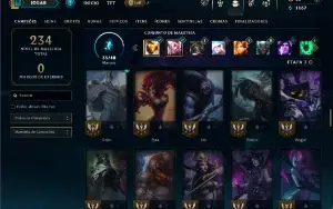 Desafiante com 80 Champs e 30 Skins ( 590 PDL )