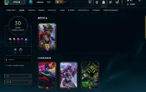 Desafiante com 80 Champs e 30 Skins ( 590 PDL )