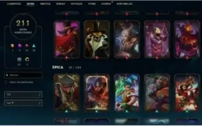 Conta de League of Legends Platina V 211 skins, 143 Icones.