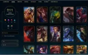 Conta de League of Legends Platina V 211 skins, 143 Icones.