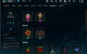 Conta LOL com mais de 145 campeoes e 67 skin + 26 sentinela