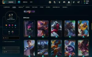 Conta LOL com mais de 145 campeoes e 67 skin + 26 sentinela