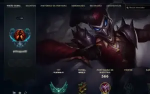 Conta LOL com mais de 145 campeoes e 67 skin + 26 sentinela
