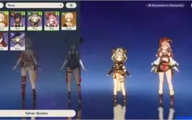 Conta com Yoimiya + Sayu + Yanfei + Xinyan - Genshin Impact
