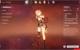 Conta com Yoimiya + Sayu + Yanfei + Xinyan - Genshin Impact