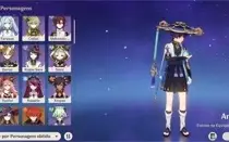Conta com yelan, ayaka, andarilho, mona e diluc AR 54