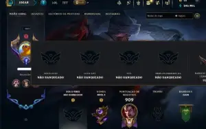 Unranked com TODOS os Champs e 367 Skins ( Nivel 1065 )