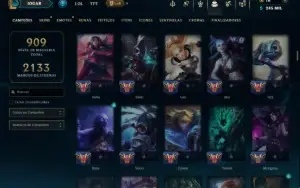 Unranked com TODOS os Champs e 367 Skins ( Nivel 1065 )