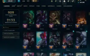 Unranked com TODOS os Champs e 367 Skins ( Nivel 1065 )
