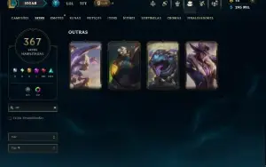 Unranked com TODOS os Champs e 367 Skins ( Nivel 1065 )