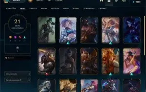 Conta LoL Platina 4 + 21 skins (email n verificado)