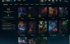 Ouro 3 com 50 Champs e 13 Skins