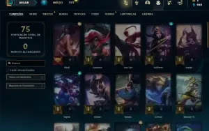 Ouro 3 com 50 Champs e 13 Skins