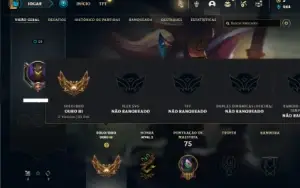 Ouro 3 com 50 Champs e 13 Skins