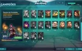 Conta Paladins Lv.21 com alguns campeões