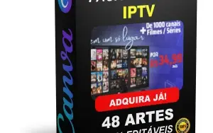 Pack Canva IPTV - 48 Artes Editáveis