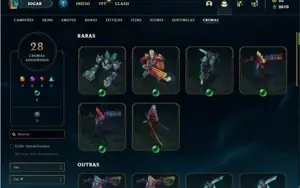 Conta ouro 4 com 114 Champs e 135 Skins + 28 Cromas