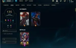 Conta ouro 4 com 114 Champs e 135 Skins + 28 Cromas