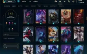 Conta platina 3 com todos os champs e 141 skins 6 Vitoriosas
