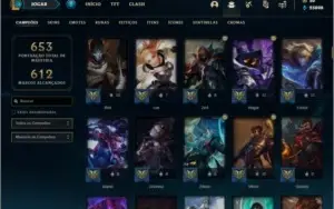 Conta platina 3 com todos os champs e 141 skins 6 Vitoriosas