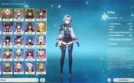 Conta genshin impact AR-17 Eula,Itto,Hutao,Mona,Keqing C1