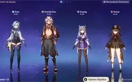 Conta genshin impact AR-17 Eula,Itto,Hutao,Mona,Keqing C1